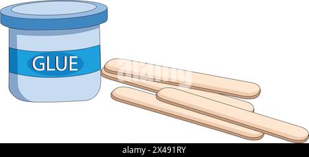 Glue with wooden sticks Stock Vector