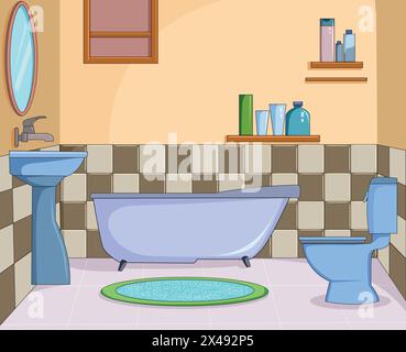 Modern bathroom interior Stock Vector