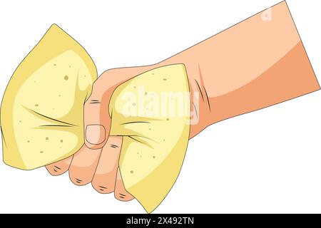 Man squeezing sponge Stock Vector