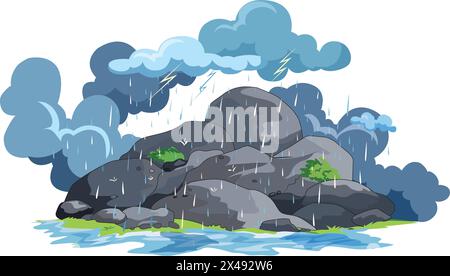 Rainy day illustration Stock Vector