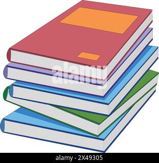 Set of different books Stock Vector