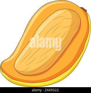 Sweet delicious mango slice showing seed Stock Vector