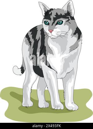 Cute cat looking at the side Stock Vector
