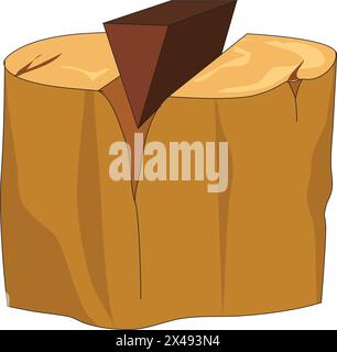 Wood log cutted in half Stock Vector