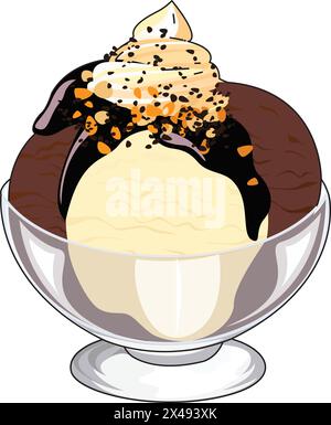 A bowl of delicious ice-cream Stock Vector