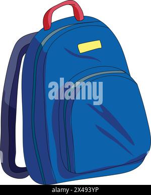 A blue school bag Stock Vector