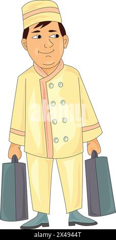 Man holding two briefcases in hands Stock Vector