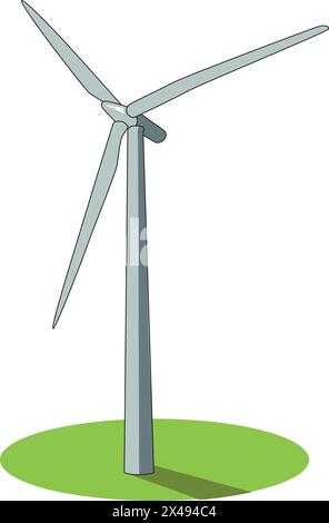 A moving windmill Stock Vector