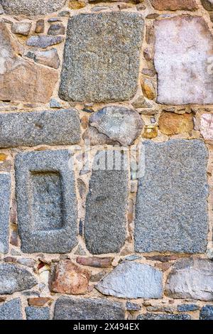Medieval stone wall detail, Avila, Spain Stock Photo