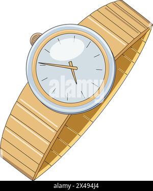 A brown wrist watch Stock Vector