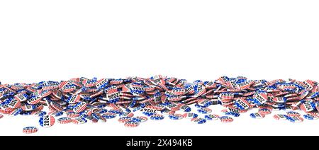 2024 themed usa  election buttons isolated on white background 3d render Stock Photo