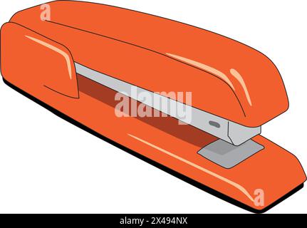 An orange stapler illustration cartoon Stock Vector