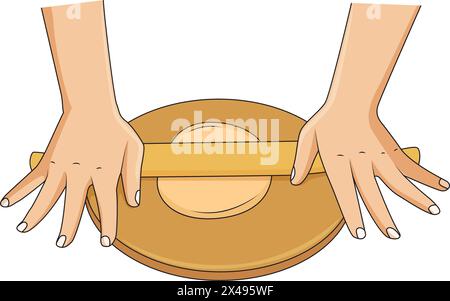 Rolling chapatti Stock Vector