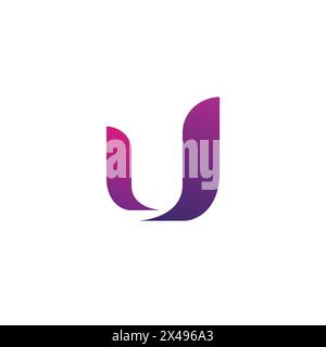 letter U from abstract multicolors shapes. Application icon logotype design template. Stock Vector