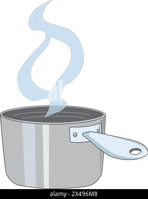 Water vapour coming out from a pan Stock Vector