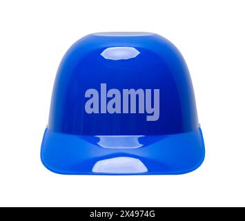 Blue Baseball Helmet Front View Cut Out on White. Stock Photo