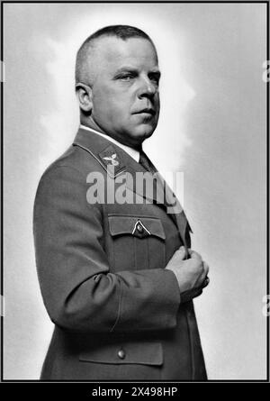 Max Amann Nazi Portrait (24 November 1891 – 30 March 1957) was a high-ranking member of the Nazi Party, a German politician, businessman and art collector, including of looted art. He was the first business manager of the Nazi Party and later became the head of Eher Verlag (Eher Publishing), the official Nazi Party publishing house. He was also the Reichsleiter for the press. After the war ended, Amann was arrested by U.S. military occupation authorities. A denazification court deemed him a Hauptschuldiger (Major Offender). Amann was sentenced to ten years in a labour camp. Stock Photo