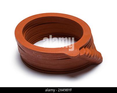 Rubber Canning Rings Cut Out on White. Stock Photo