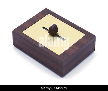 Retro Toggle Switch Cut Out on White. Stock Photo