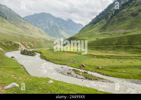 Stunning sceneries around Sukhnai village, Warwan Valley, Kashmir, India Stock Photo