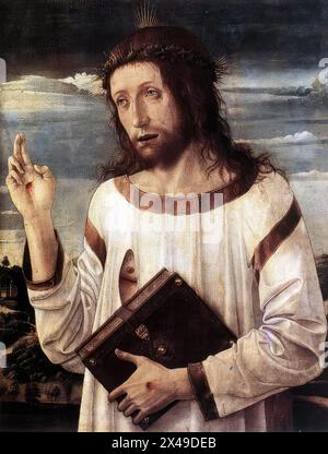 Blessing Christ by Giovanni Bellini (Louvre Stock Photo - Alamy