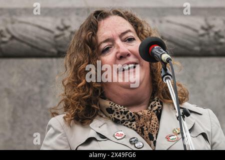 London, UK. 01st May, 2024. The London May Day rally and march sees protesters assemble at Clerkenwell Green and then makes its way to Trafalgar Square in central London, where trade union representatives and others speak. Credit: Imageplotter/Alamy Live News Stock Photo
