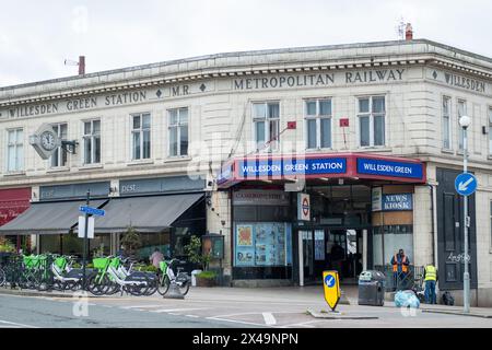 LONDON- APRIL 4th, 2024: Willesden Green Station in Brent suburb, north west London. Stock Photo