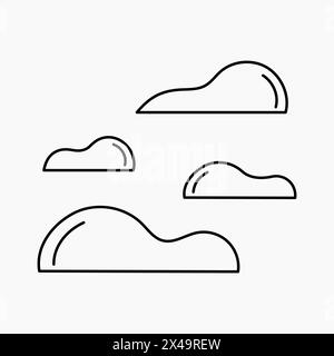 Set of clouds in flat style. Cloud icon. Outline balloon. Vector cartoon clipart. Stock Vector