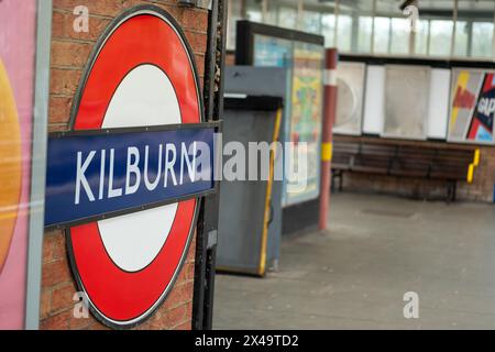 LONDON- APRIL 4th, 2024: Kilburn Underground Station- Jubilee line station in NW6 Stock Photo