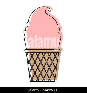 Vector illustration of ice cream isolated on white background. Vector illustration Stock Vector