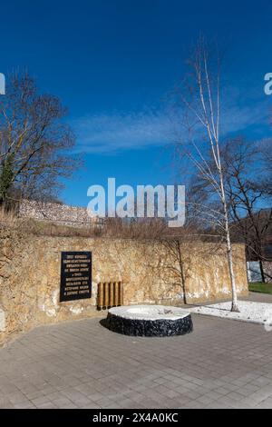 Novorossiysk, Russia - 22 August 2023 well of life memorial Malaya Zemlya in the hero city of Novorossiysk inscription well of life. Stock Photo