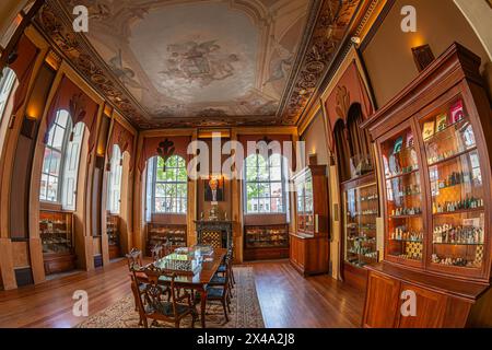 PORTO, PORTUGAL - APRIL 10, 2024: Interior of the Stock Exchange Palace (Palacio da Bolsa). Was built in 1834 by the city's Commercial Association in Stock Photo