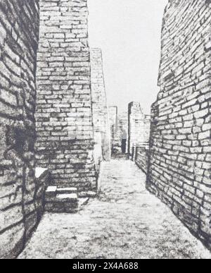 One of the alleys in Mohenjo-Daro. Photos from the first half of the 20th century. Stock Photo