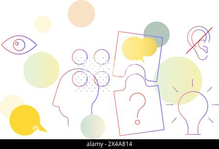 Design Process to find problems and create innovative solutions - Stock Illustration as EPS 10 File Stock Vector