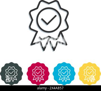 Certfied Award Badge - Pleat Rosette - Stock Icon as EPS 10 File Stock Vector