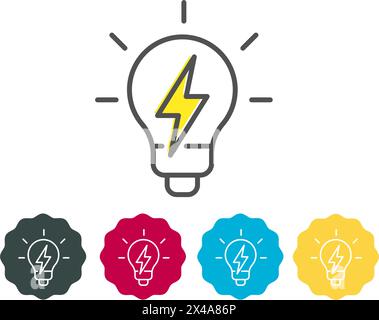 Lightning in Lightbulb - Power Idea - Stock Icon as EPS 10 File Stock Vector
