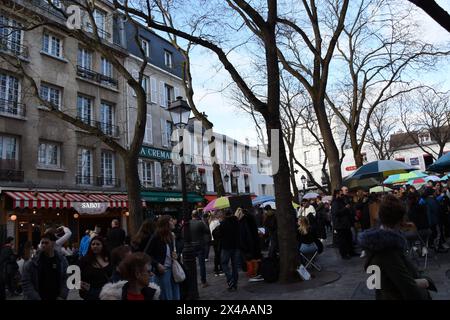 Place du Tertre à Montmartre, Paris Stock Photo