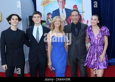 April 30, 2024, Los Angeles, Ca, USA: LOS ANGELES - APR 30: Shepherd Seinfeld, Jessica Seinfeld, Julian Seinfeld, Jerry Seinfeld, Sascha Seinfeld at the Unfrosted Premiere at the Egyptian Theater on April 30, 2024 in Los Angeles, CA (Credit Image: © Kay Blake/ZUMA Press Wire) EDITORIAL USAGE ONLY! Not for Commercial USAGE! Stock Photo