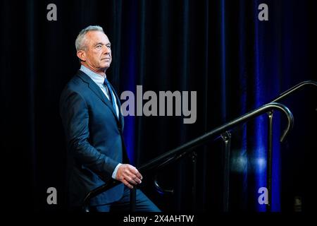 New York City, United States. 01st May, 2024. Robert F. Kennedy Jr. speaking at a press conference in Brooklyn, New York City. (Photo by Michael Brochstein/Sipa USA) Credit: Sipa USA/Alamy Live News Stock Photo