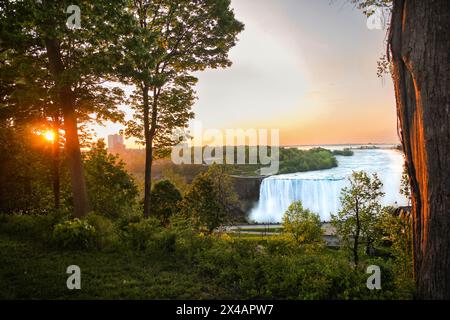 The Sunrise over Horseshoe Falls Stock Photo