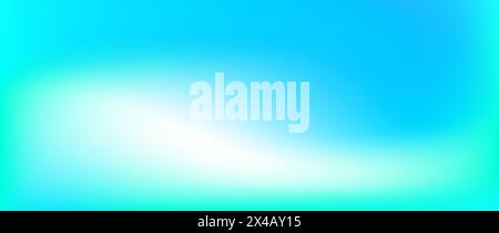 Vibrant turquoise gradient background. Bright fluid teal color backdrop. Abstract smooth fresh mint wallpaper. Blur vivid azure marine concept texture for banner, poster, brochure. Vector Stock Vector