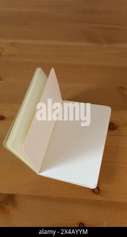 Open journal awaiting inspired thoughts, perfect for writing and sketching Stock Photo