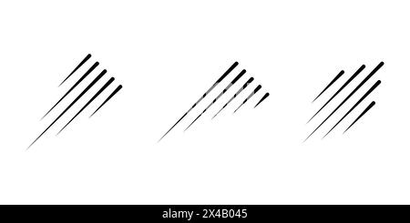 Fast Speed Lines Vector. Speed Manga Comic Vector Icons Set. Speed Effect Vector Stock Vector