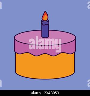 Birthday Party Cake Vector Icon. Party Cake Illustration Vector Party Celebration Stock Vector