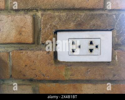 Electrical outlet on a wall Stock Photo