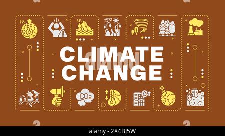Climate change brown word concept Stock Vector