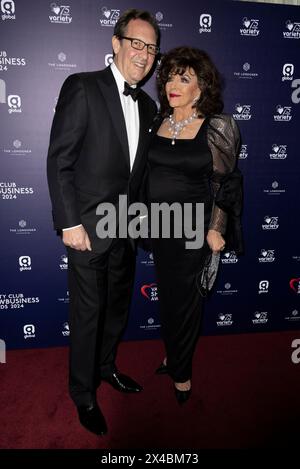 28 Apr 2024, London, England, UK - Joan Collins attending Variety Club Showbusiness Awards 2024, The Londoner Hotel Stock Photo