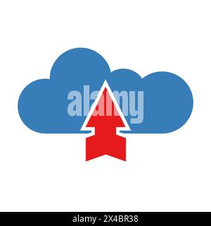 Upload cloud icon. Vector illustration. Stock Vector