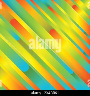 Trendy geometric colorful background with abstract lines. Card design. Futuristic dynamic pattern. Vector illustration Stock Vector