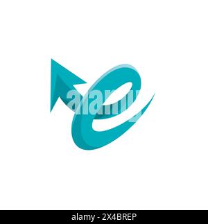 Letter E Logo Combination Arrow Up Symbol. E Icon Vector Stock Vector